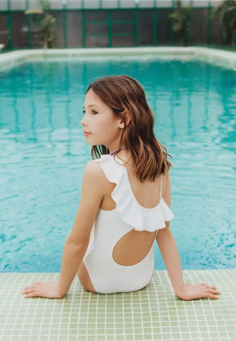 Asymmetric Ruffle Swimsuit