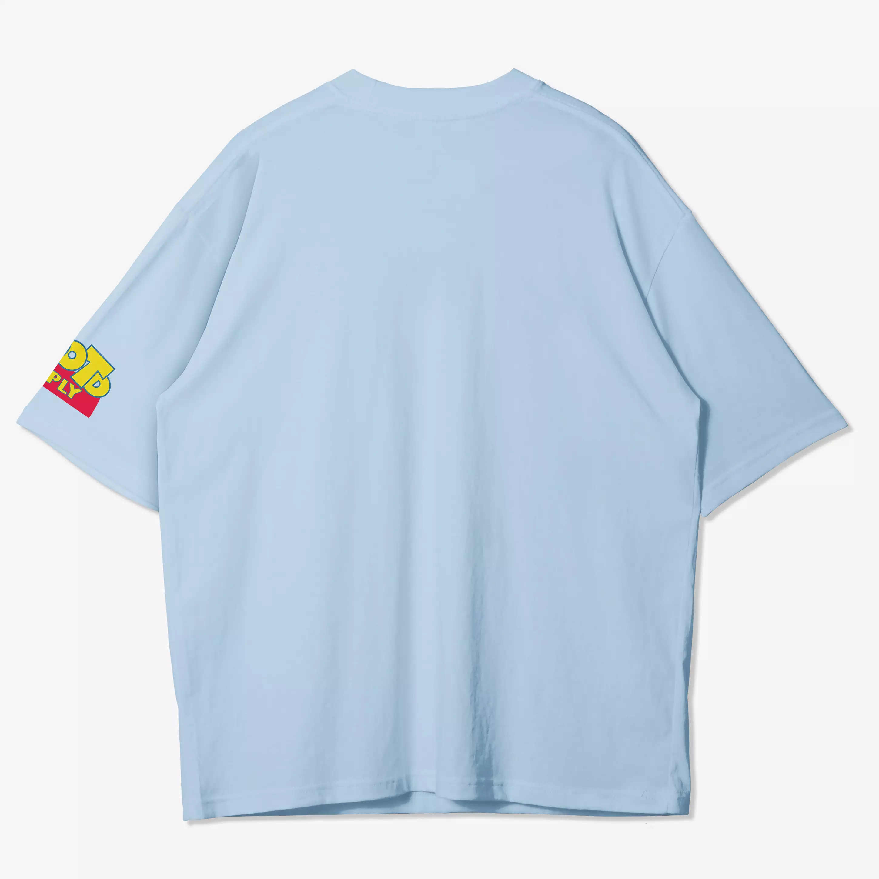 OOTDSUPPLY Oversized Tshirt Toys Baby Blue Cream & Black l Kaos Oversize Pria dan Wanita OV139