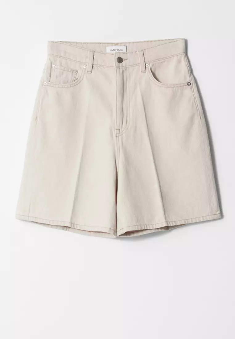 Wide-Leg Denim Shorts