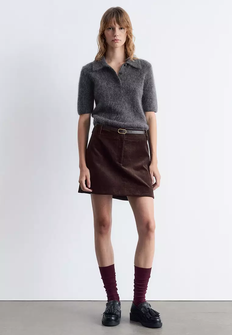 Brushed Knit Polo T-Shirt