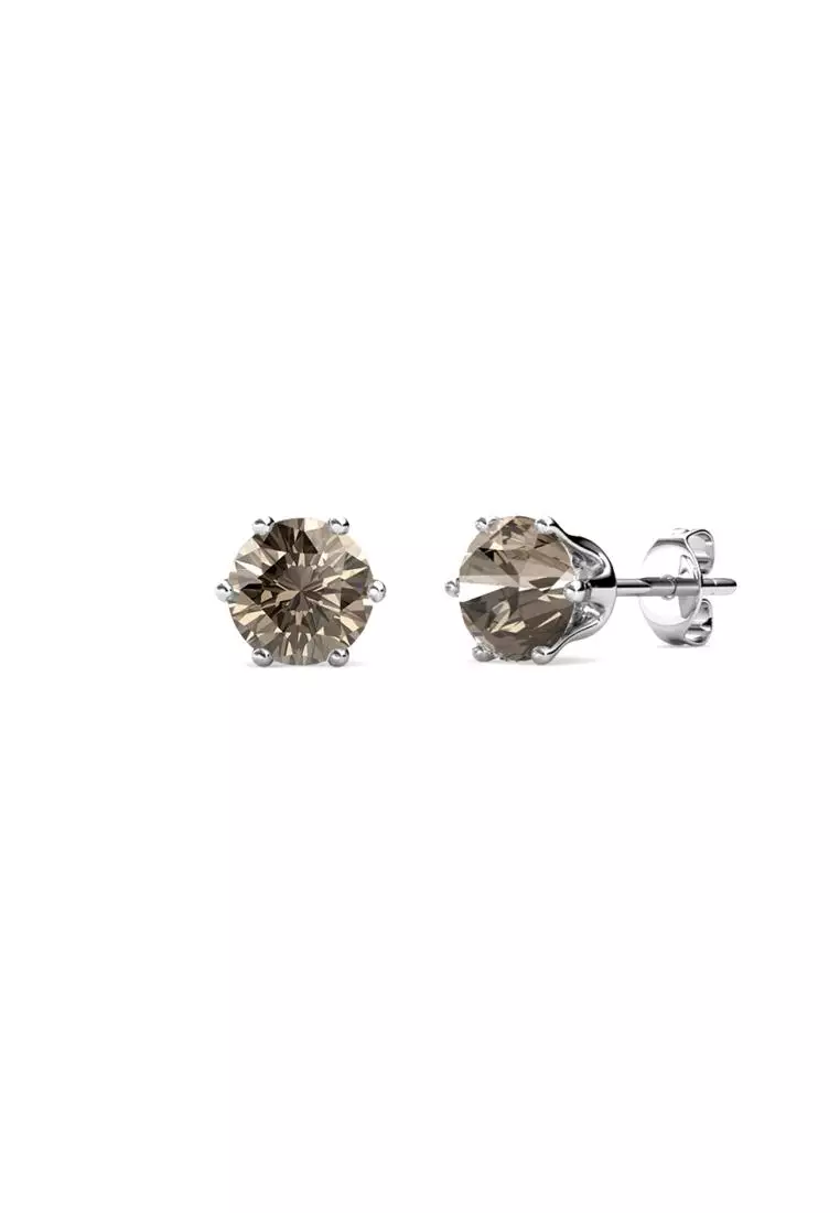 Galaxy Stone Earring Greige WG - Anting Crystal by Her Jewellery