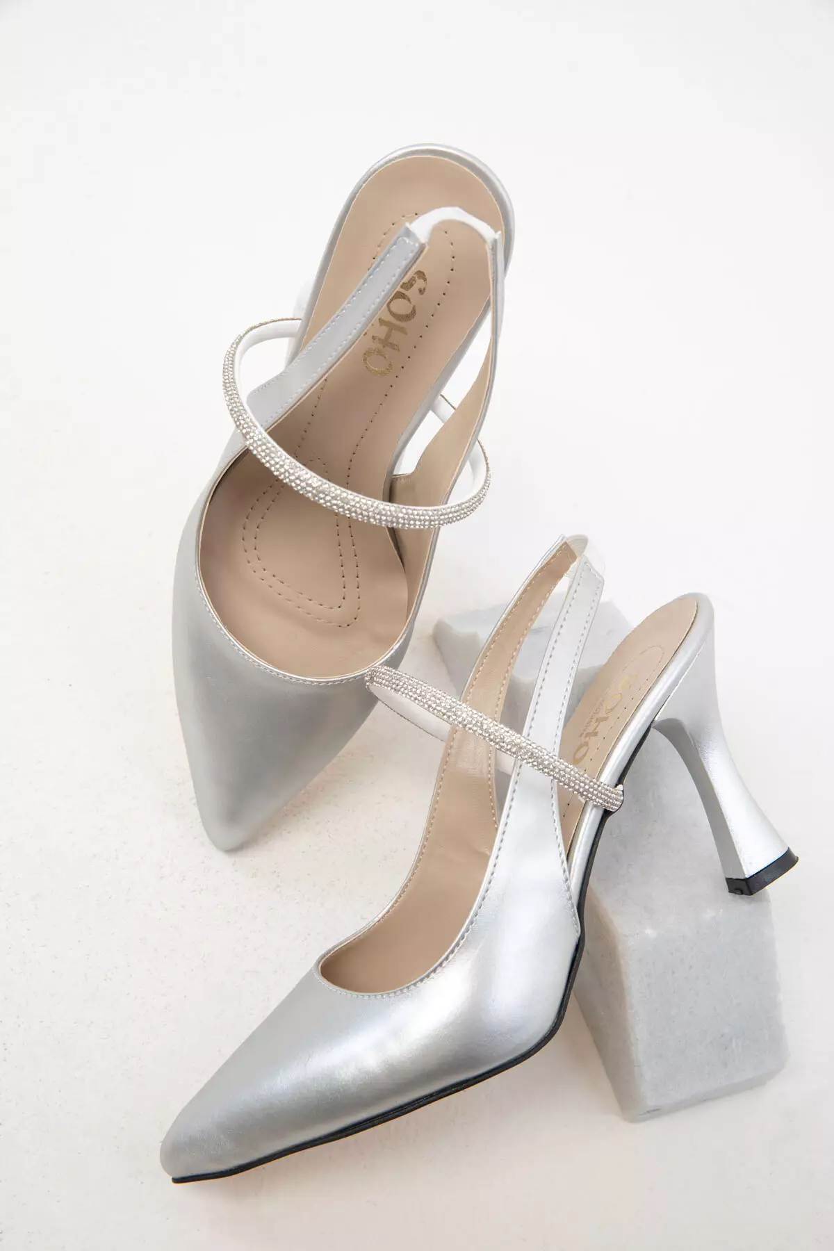 Silver Women's Classic Heeled Shoes 16965