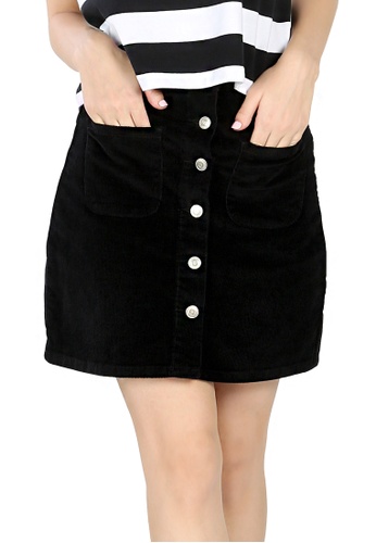 Buy London Rag Black A Line Short Skirt With Buttons Online On