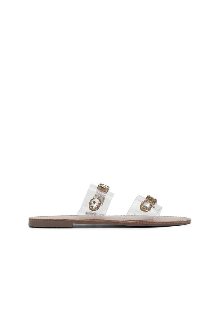 Bejewelled Flat Slide Sandals