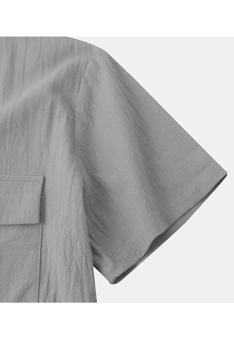 Loose Square-neck Linen Shirt YL-SKD01