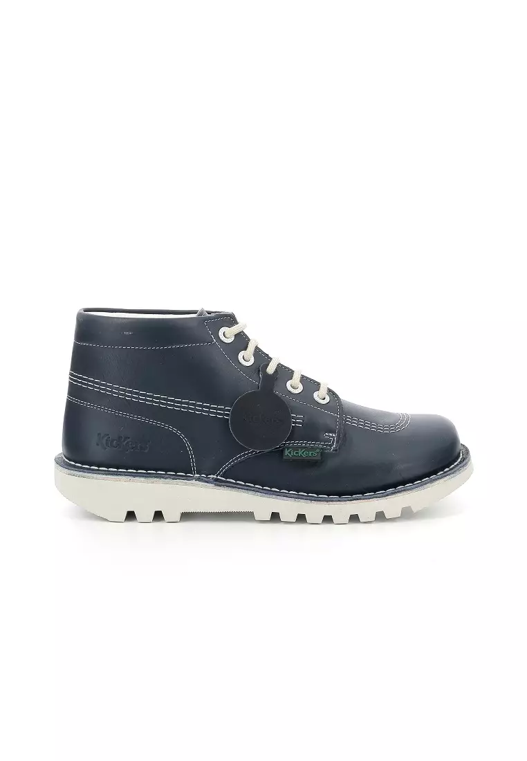 Discount on Kickers  shoes - SKU: Kick Hi Blue Leather Men Boots