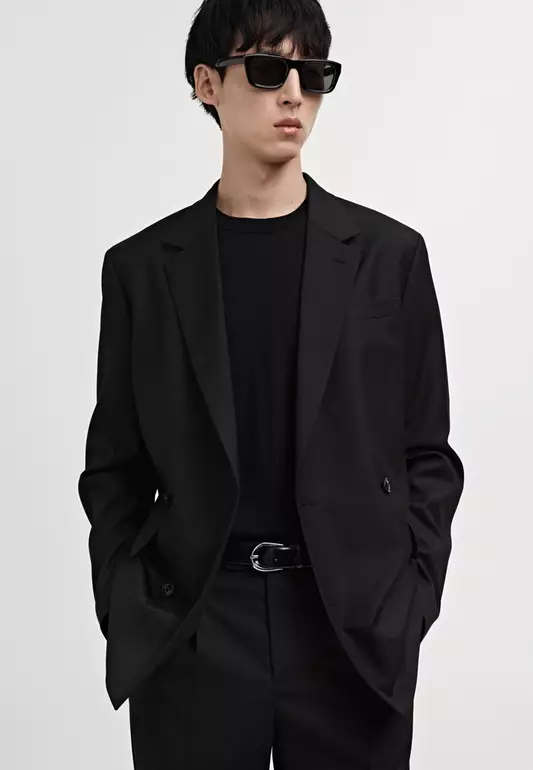 Double-Breasted Regular-Fit Suit Jacket