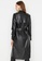 Trendyol black Belted Faux Leather Trench Coat DBE7FAAD57D6AEGS_2