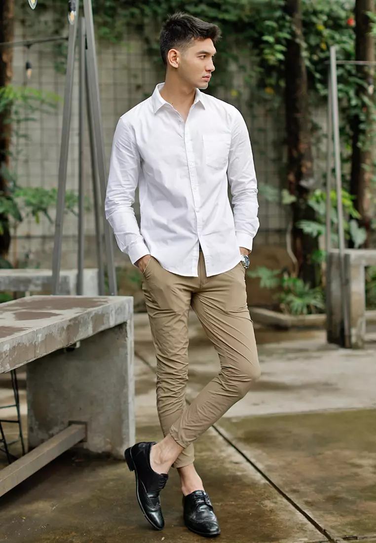 Oxcon Long Sleeve Business Shirt soft cotton White