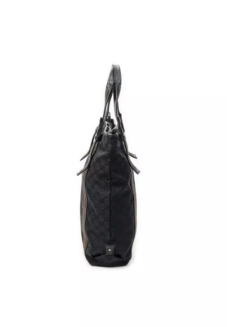 Pre-Loved Web Buckle Vertical Tote