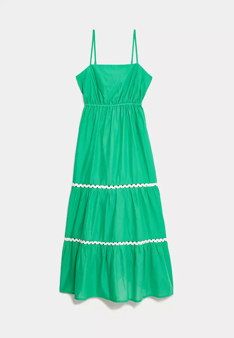 Jual Marks & Spencer Pure Cotton Square Neck Midi Beach Dress Original ...