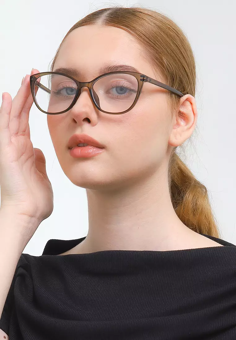 Kacamata TR Lentur Pria Wanita Antiradiasi Cat Eye Vania Brown