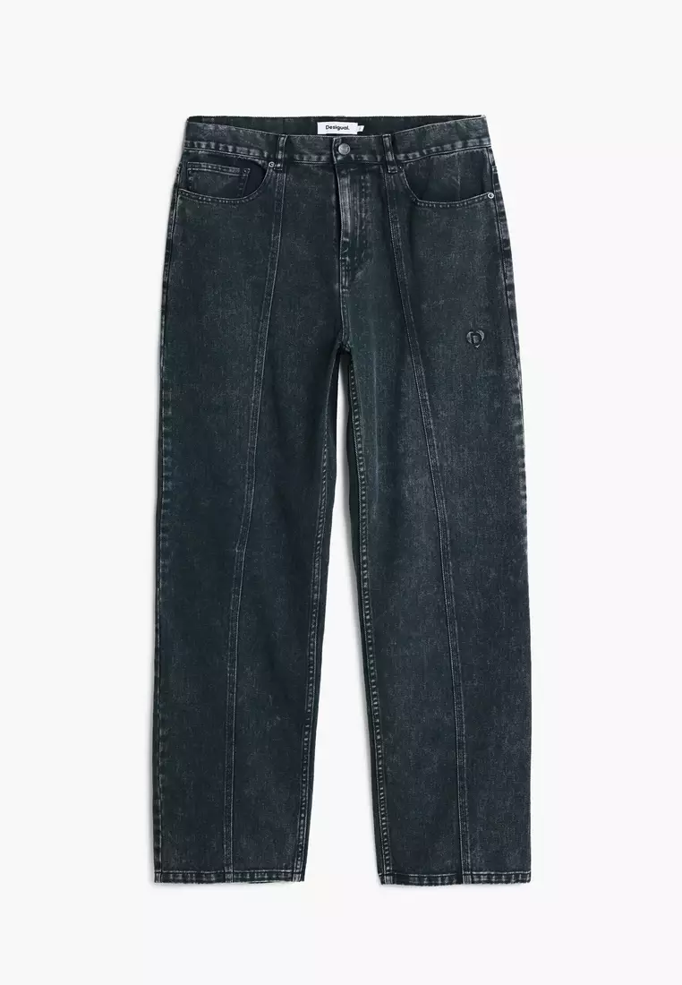 Front stitch denim pants