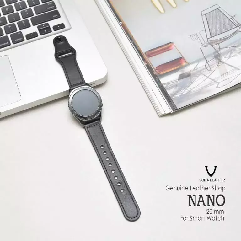 Voila Nano Genuine Leather Unisex Strap for Smart Watch 20 mm