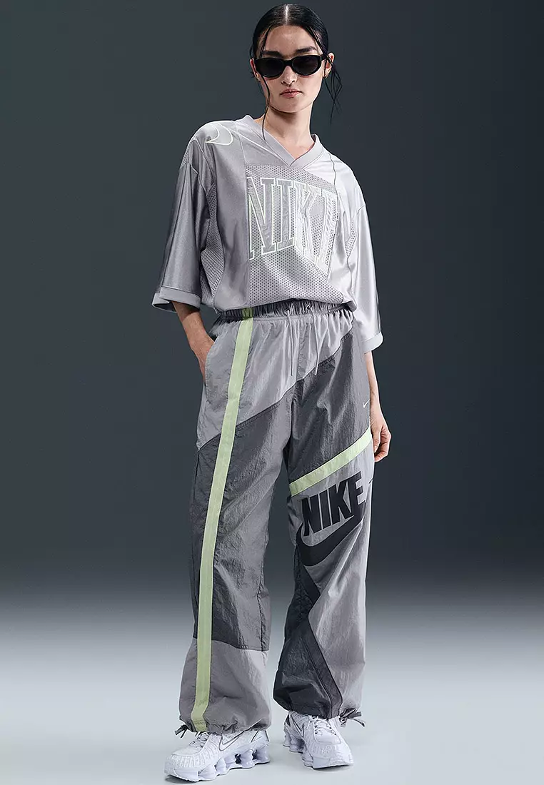 Sportswear Mid-Rise Loose Woven Open-Hem Pants