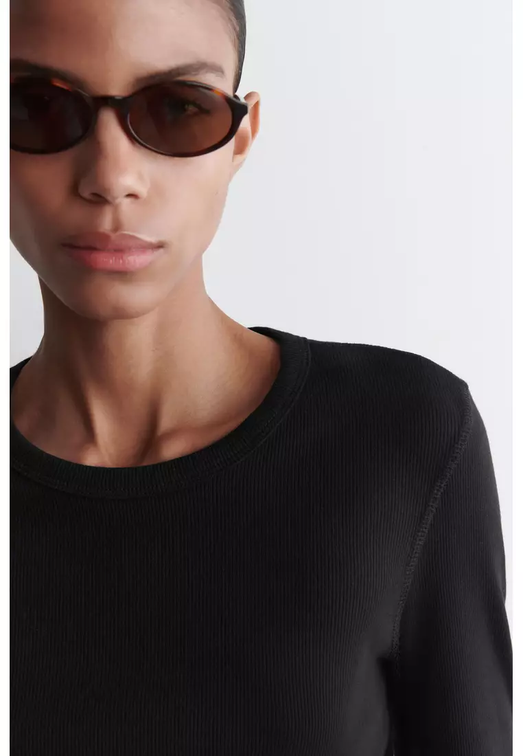 RIBBED JERSEY LONG-SLEEVED TOP