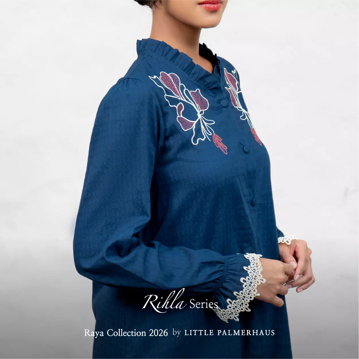 Little Palmerhaus - Baju Lebaran 2026 - Rihla Mom Tunic (Tunik Perempuan Dewasa (Busui Friendly)) Blue
