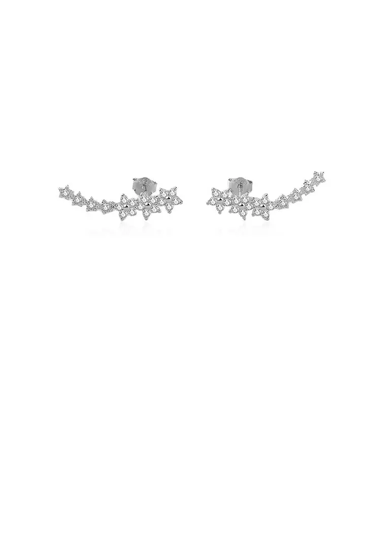 Buy Glamorousky 925 Sterling Silver Simple Cute Flower Stud