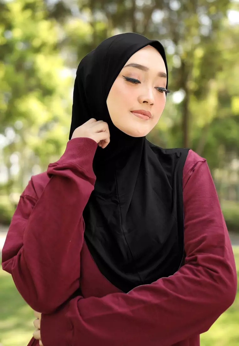 Cotton Bee - Safar Sport Bergo | Hijab Instan Olahraga - Obsidian Black