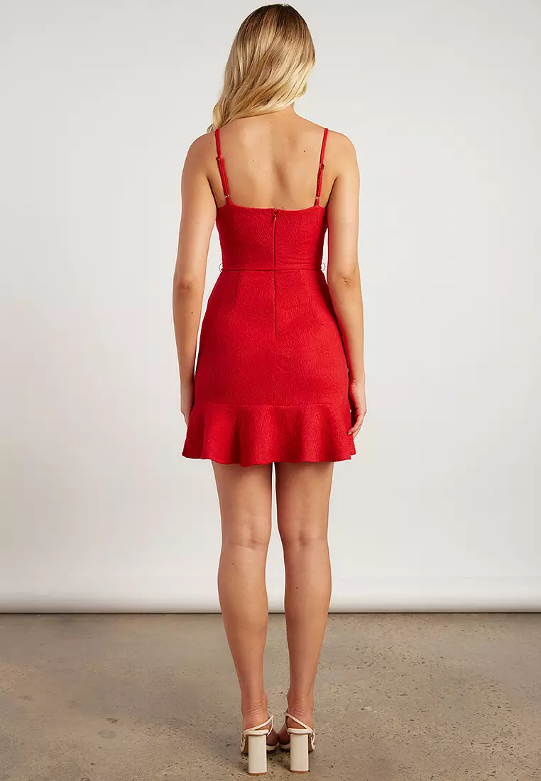 Gold Bead Detail Textured Mini Dress