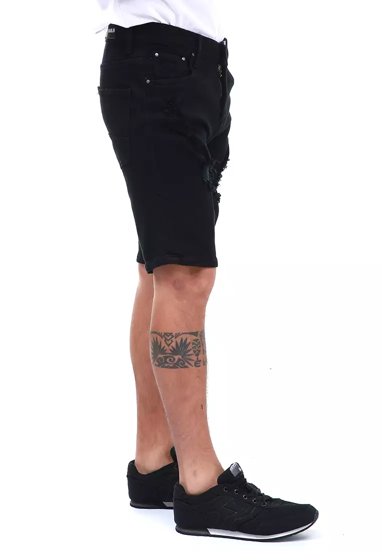 Rissham Celana Pendek Pria Ripped Short Pants Casual Material Jeans ORIGINAL