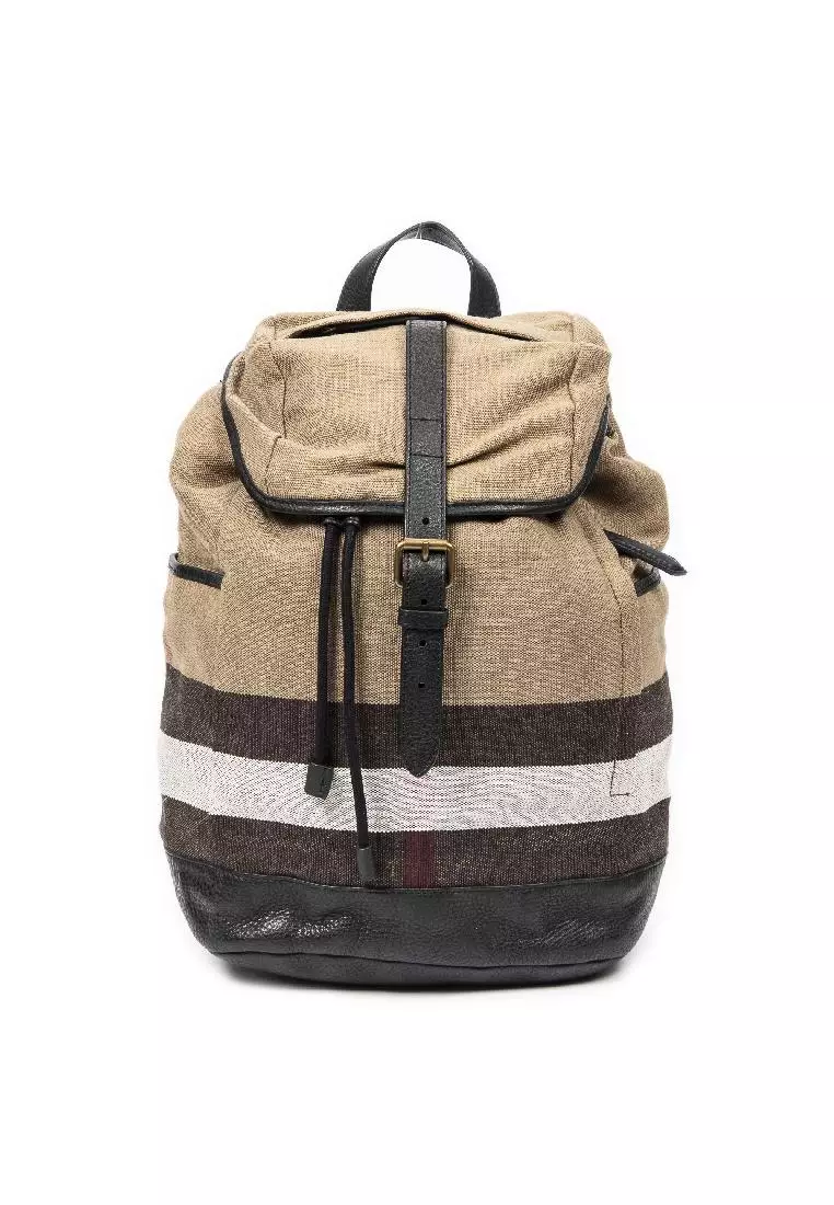 Burberry Pre loved Large Drawstring Flap Backpack 2023 Buy