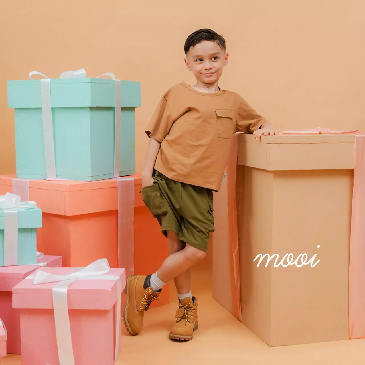 Mooi Celana Pendek Cargo Anak Aldo Short Cargo Pants - Dark Grey