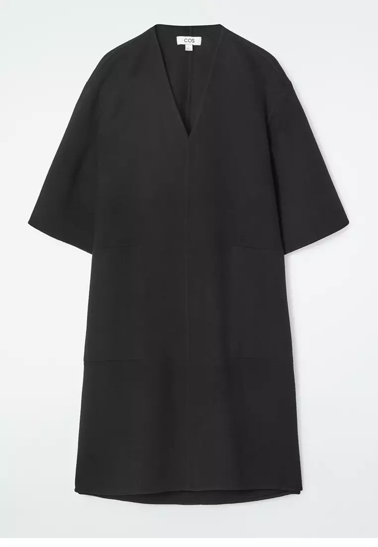 V-Neck Double-Faced Wool Dress