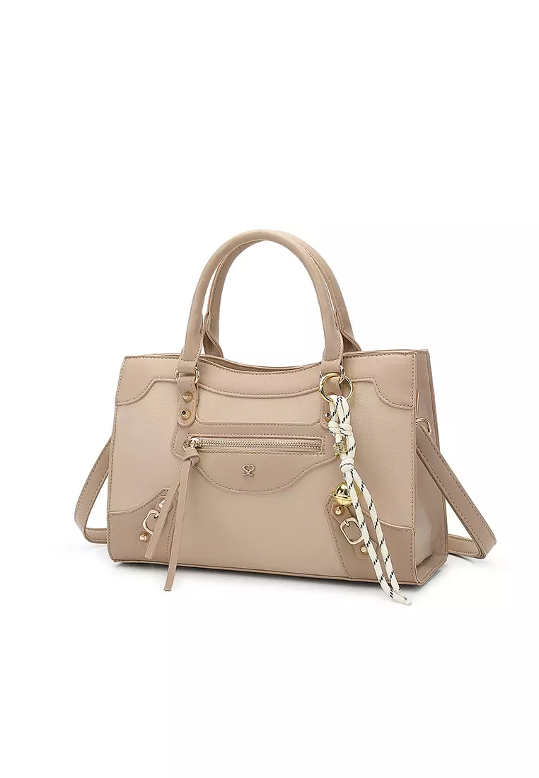 Women's Top Handle Bag / Sling Bag / Crossbody Bag - Beige