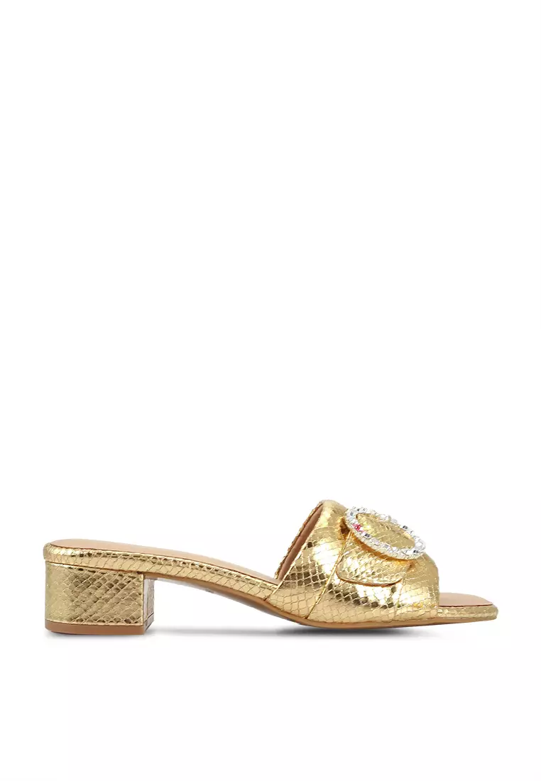 Discount on HOPE ROSA  shoes - SKU: Hope Rosa Goddess Gold Crystal Suede Slide Sandals