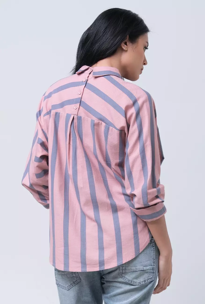 Kemeja Wanita Chiaran Pink Grey