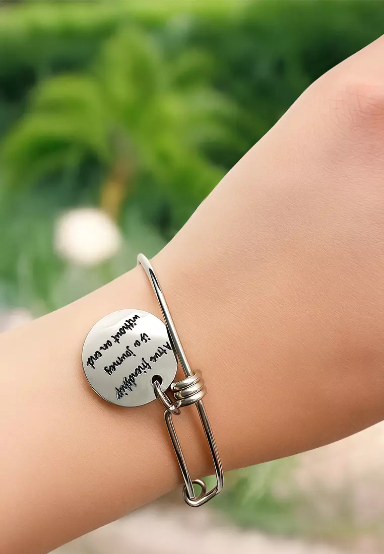 A True Friendship Inscriptions Adjustable Bracelet