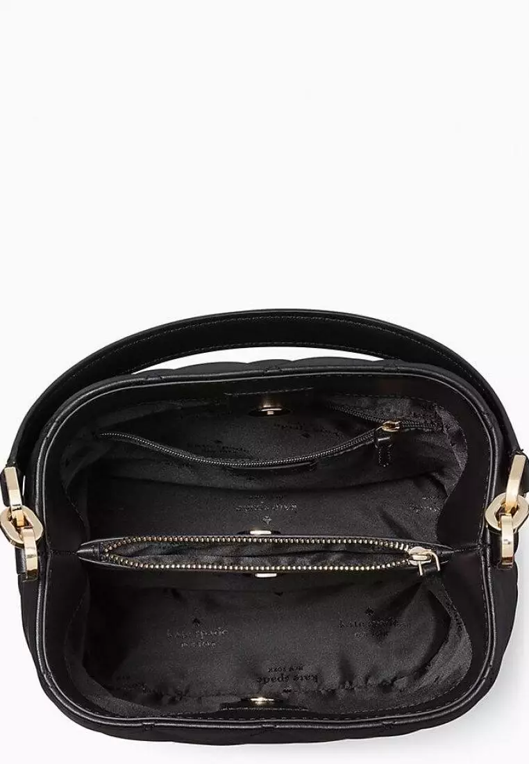 Kate Spade Carey Quilted Leather Bucket Bag Black
