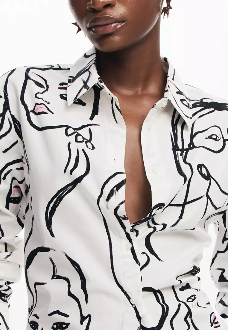 Desigual Woman Face print shirt.