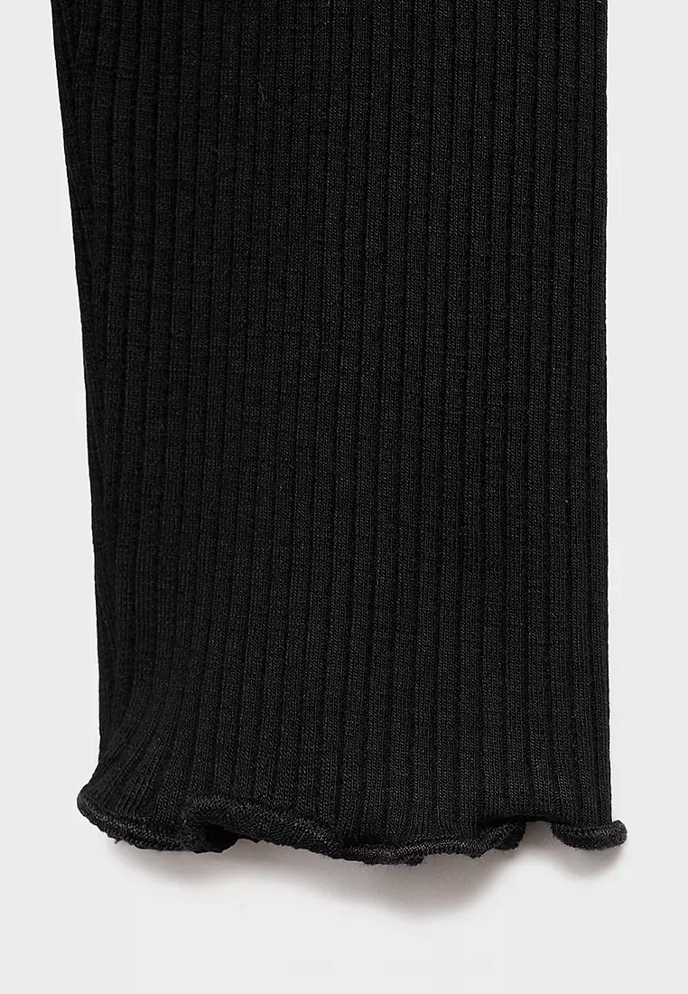 Ribbed High Neck T-Shirt