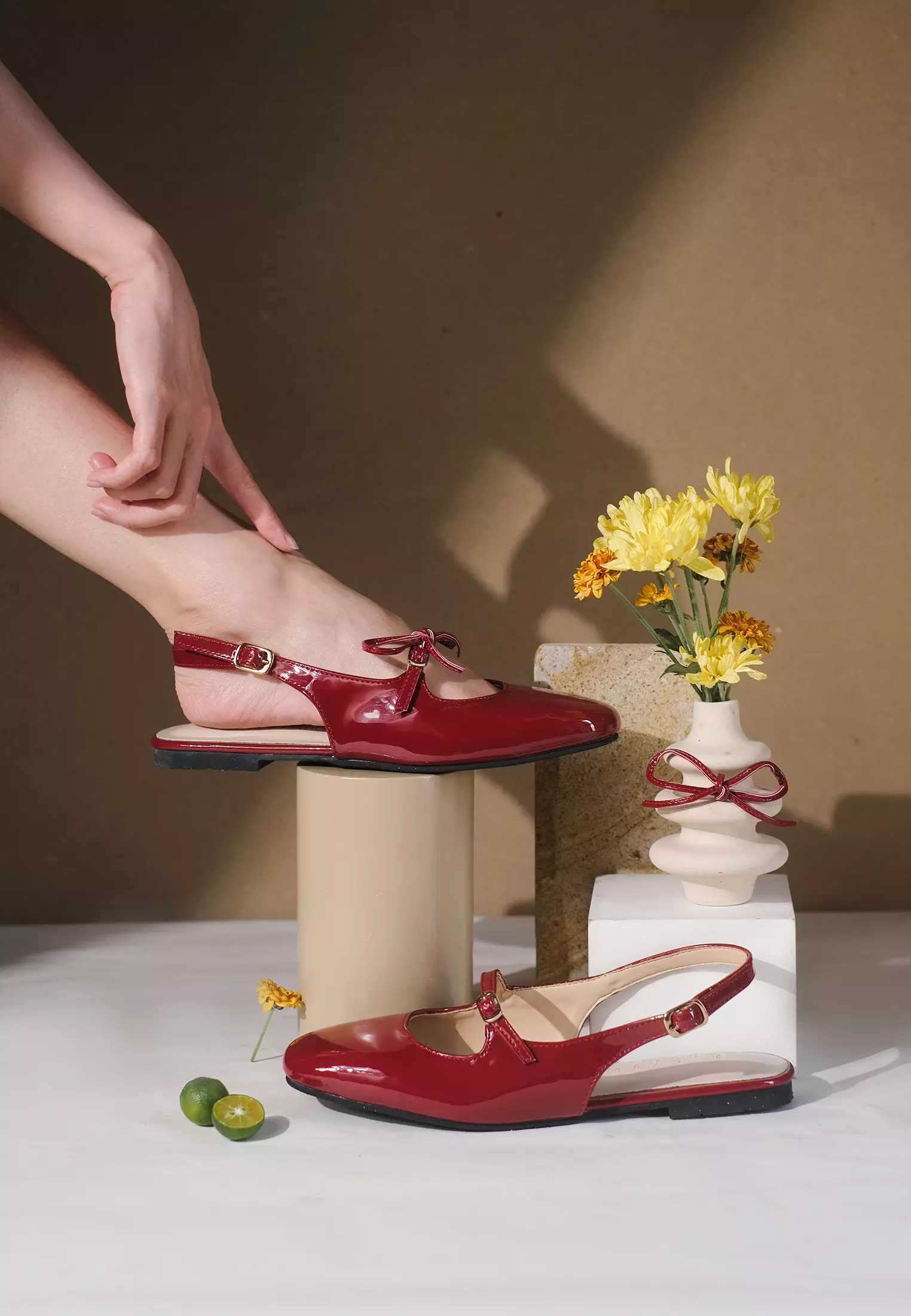 Jodie Mary Jane Sandal Flat Wanita Slingback Shoes