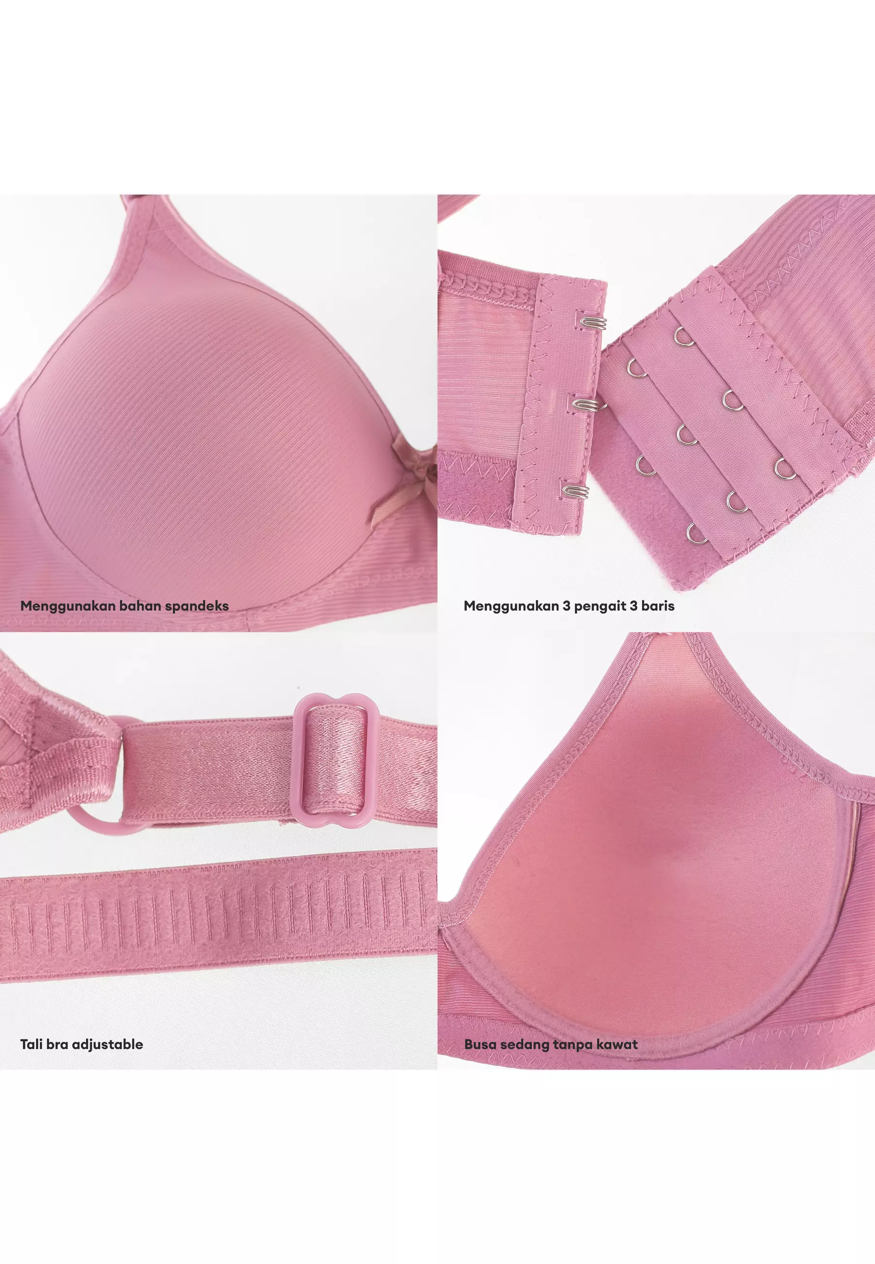 You've ( You Have ) BH Bra Wanita BH Tanpa Kawat Busa Tipis Motif Garis Beha Perempuan Women Woman Remaja 100133