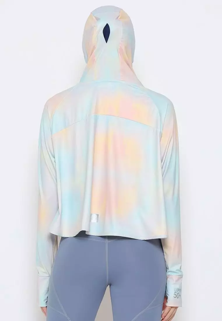 Fitwear - Jaket K-Style Anti UV Olahraga Wanita RIHANNA UPF 50++ CROP - MIXED BLUE