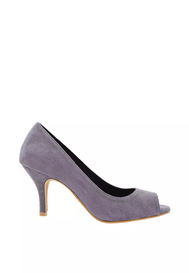 Purple open hot sale toe shoes