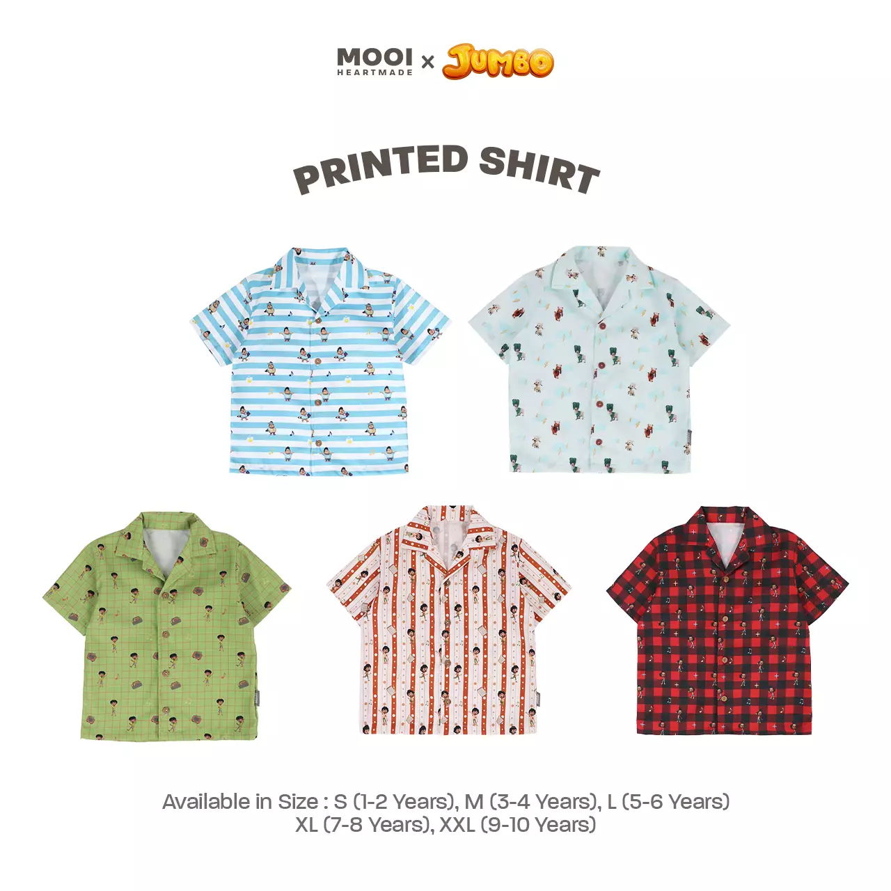 Mooi x Jumbo Kemeja Anak Laki - Laki Printed Shirt - Mbek