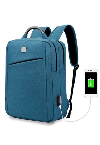 dtbg d8172 travel backpack laptop bag with usb port blue