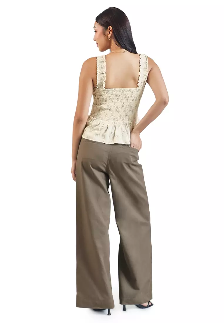 Floral Smocked Peplum Top