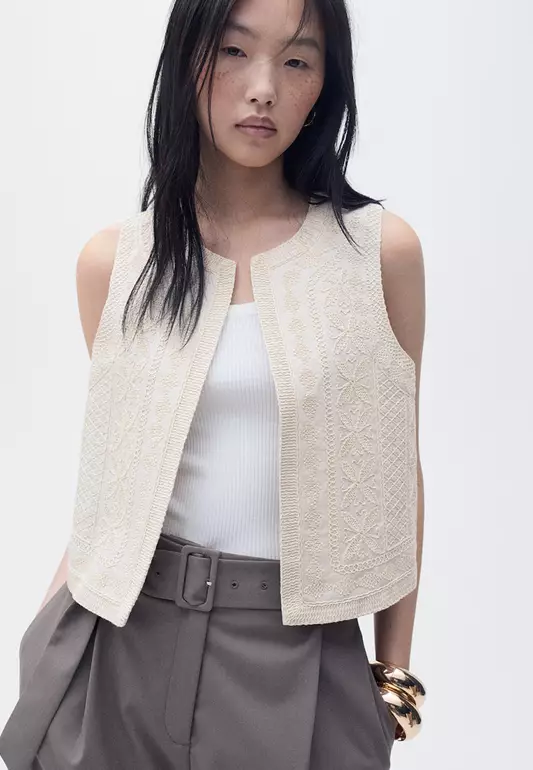 Embroidered Linen Waistcoat