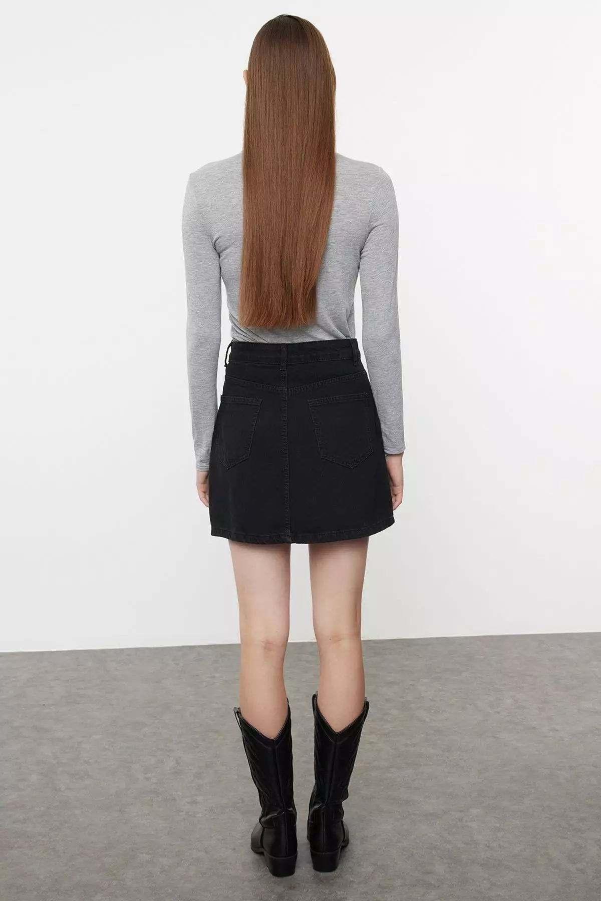 Jeweled Denim Skirt