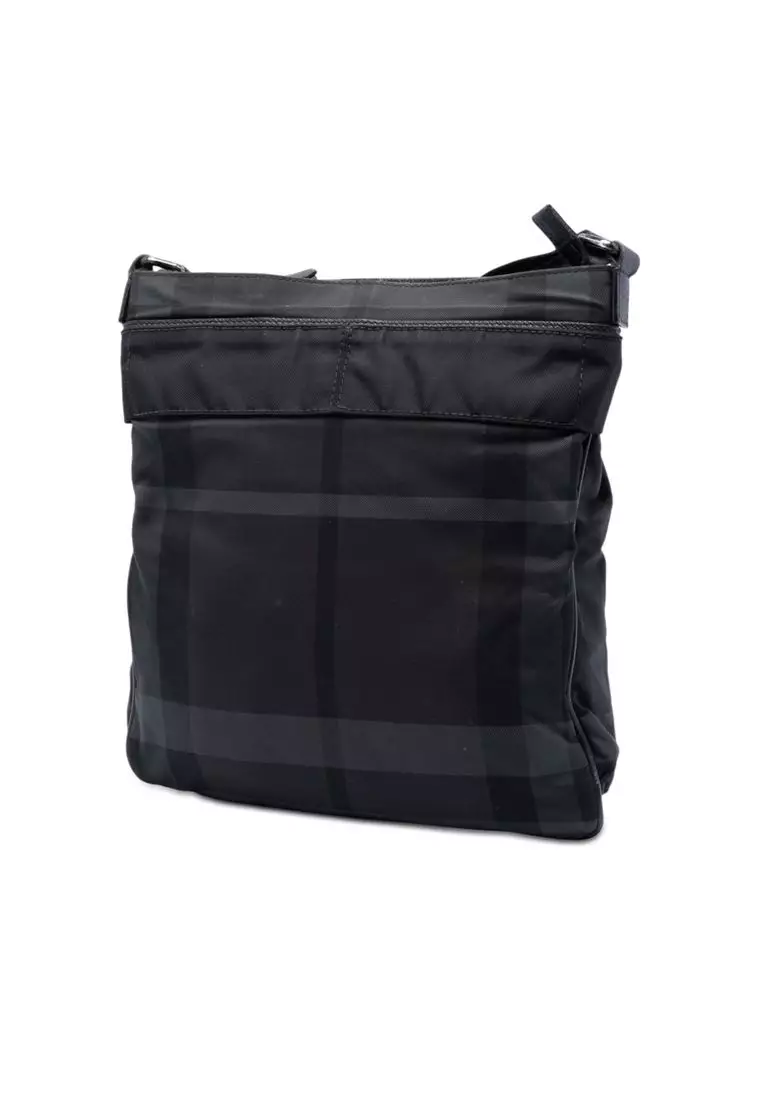 Pre-Loved Burberry Smoke Check Nylon Crossbody