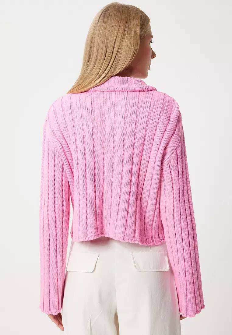 Textured Zipper Cardigan