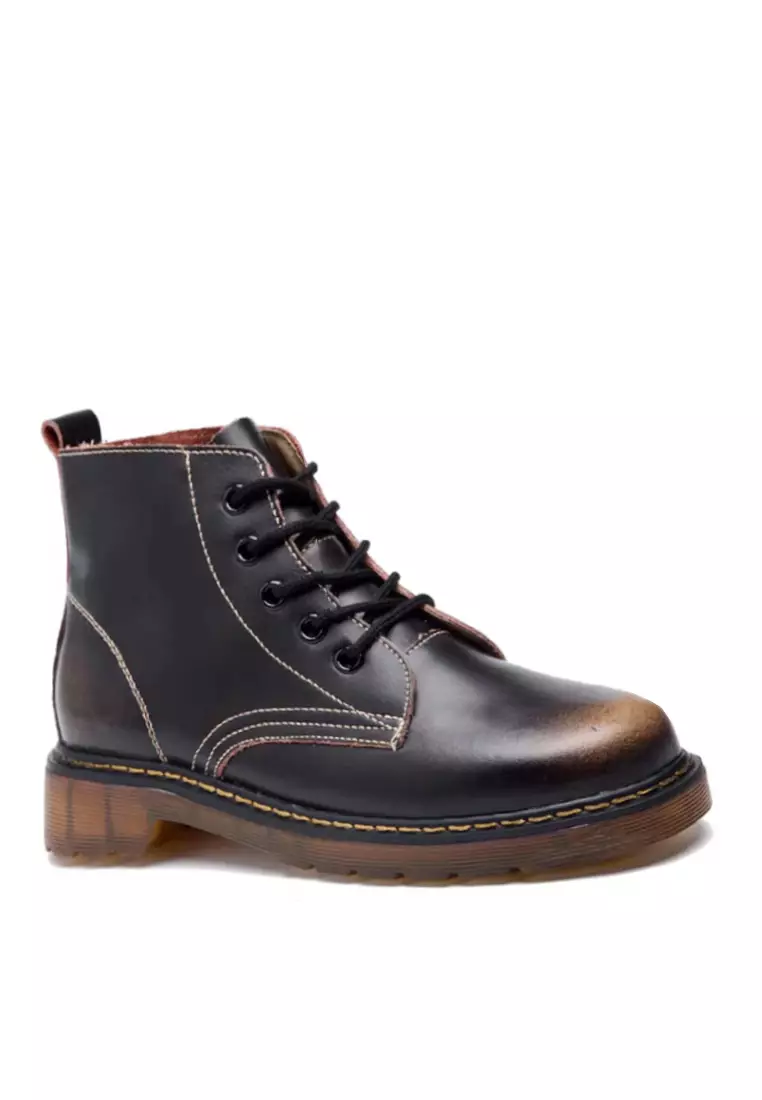 Discount on Twenty Eight Shoes  shoes - SKU: VANSA Fashionable Cow Leather Lace-Up Short Martin Boots VSM-BC051