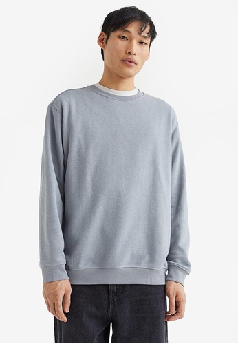 H&M grey Relaxed Fit Sweatshirt BE7A6AACFC43EEGS_1