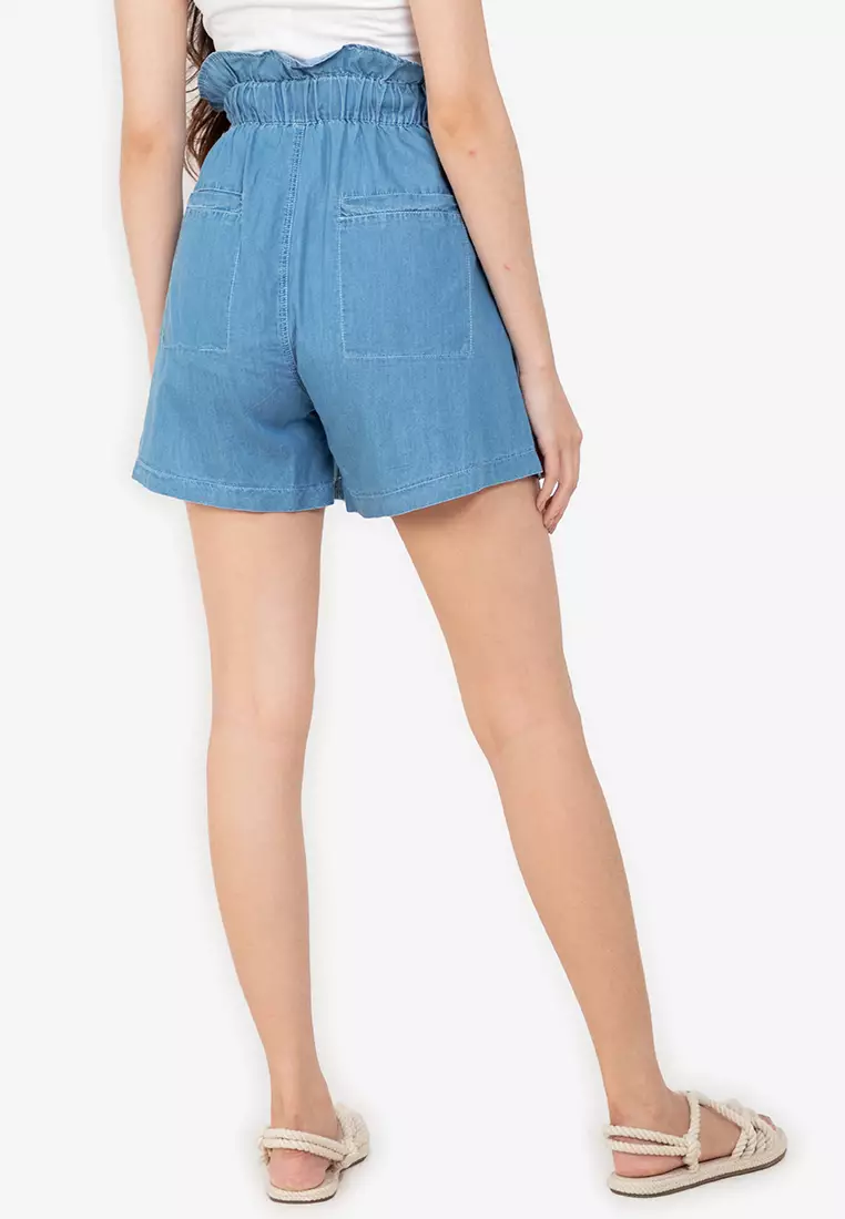 drawstring shorts denim