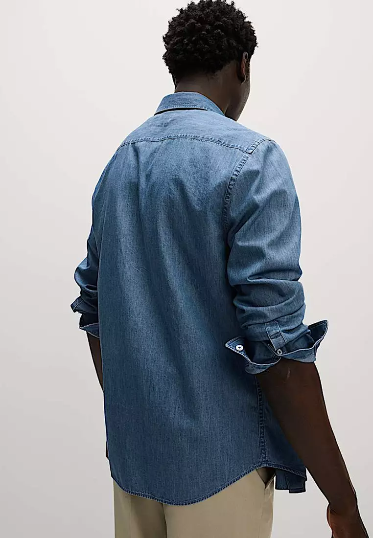 Regular Fit Long Sleeve Denim Shirt